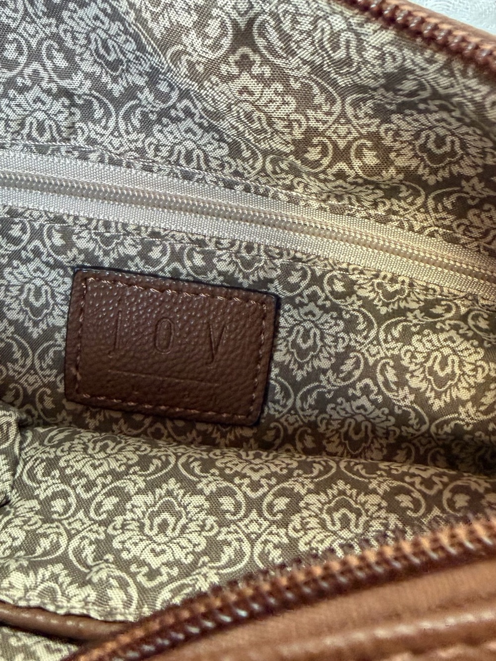 Joy Susan Vegan Brown Leather Crossbody Purse - Picture 6 of 14
